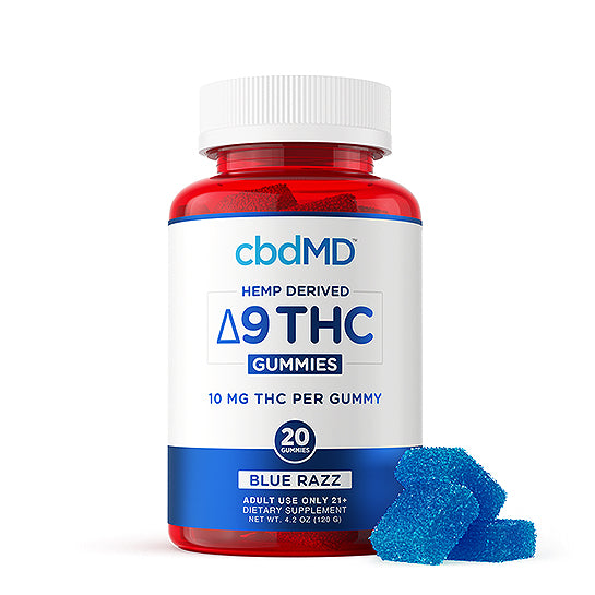 cbdMD Delta 9 Gummies in Blue Raspberry - Nug Republic